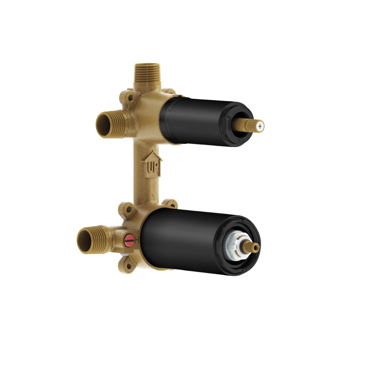 Valve 1/2'' de Type T/P AQUATONIK™ avec Sélecteur Intégré 3 Voies et Couvert de Protection en ABS Noir Mat