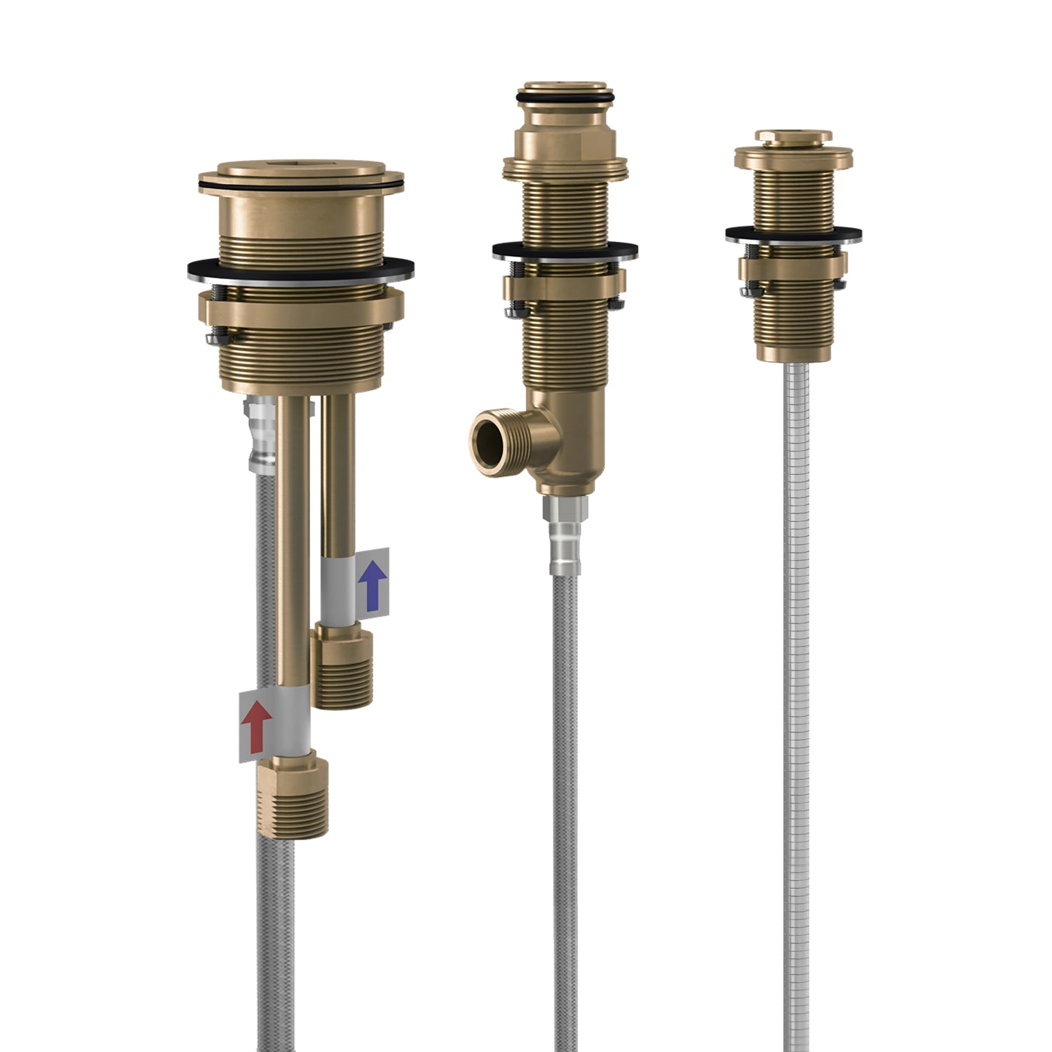 Brut pour Robinet pour Baignoire 3 Morceaux avec Douchette et Bouchon d'Essai - Sans Cartouche