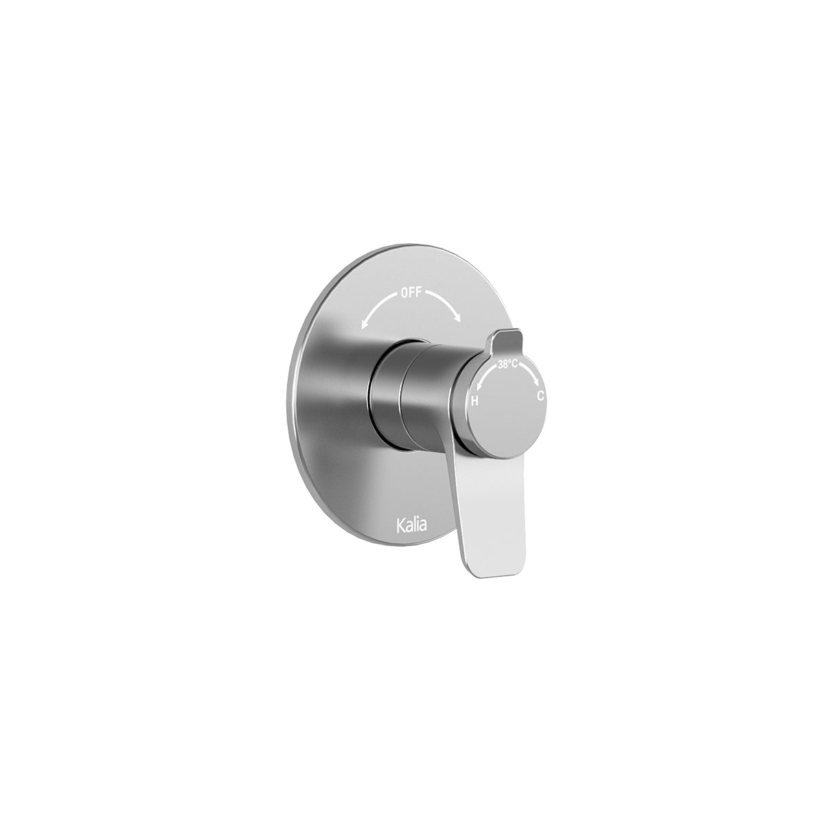 Finition Ronde MOROKA PLUS-PREMIA pour Valve Coaxiale 1/2'' de Type T/P avec Sélecteur Intégré 2 Voies Chrome