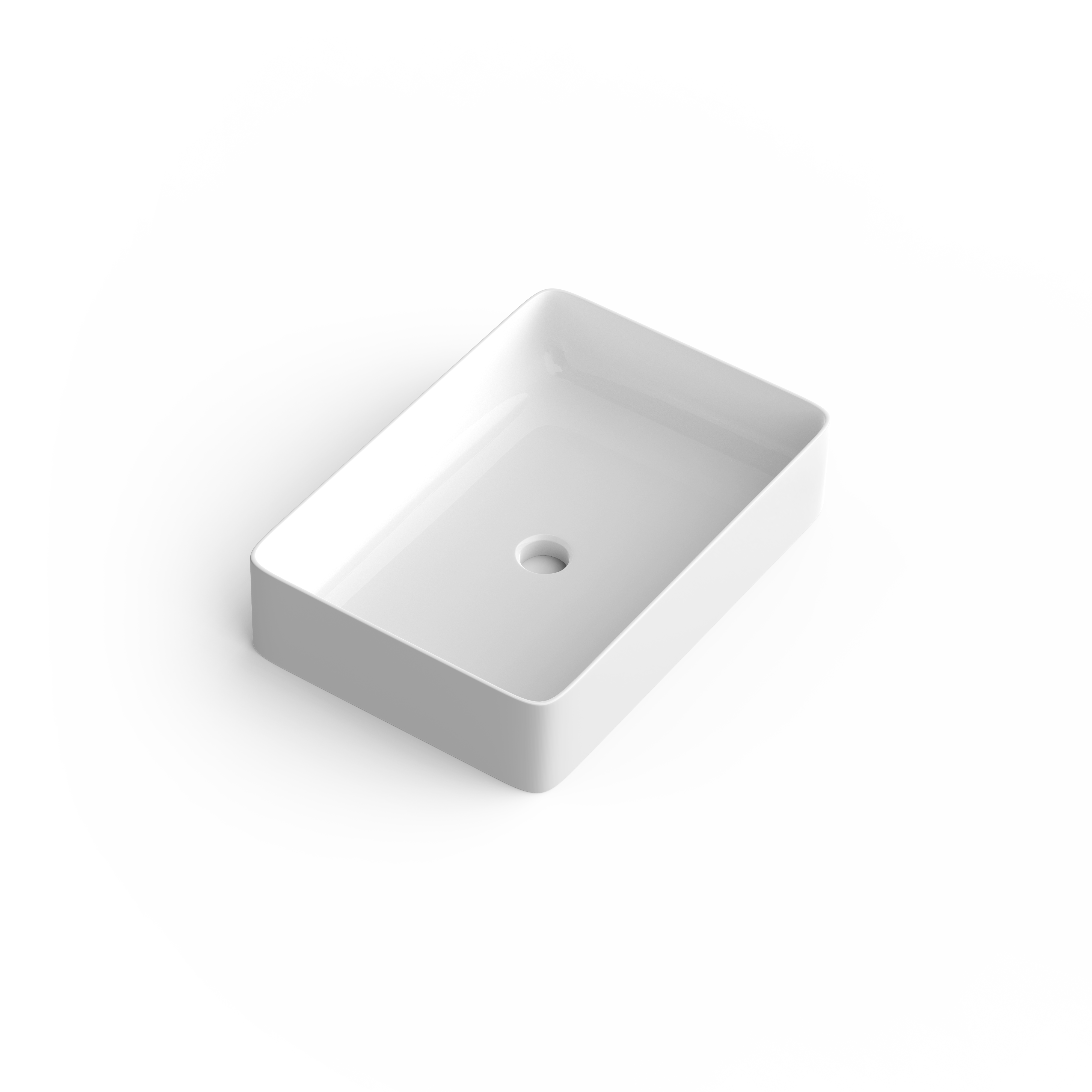 Lavabo rectangulaire TRÉO-50 de type vasque en céramique