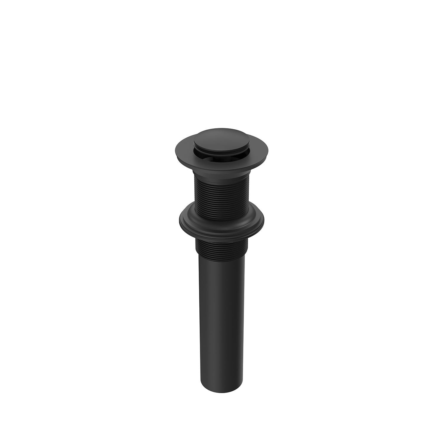 Pressure Drain Without Overflow with 35.5mm Round Cover, Matte Black
