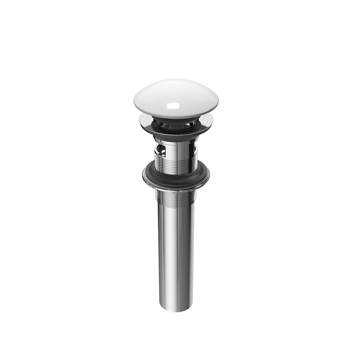 Pressure Drain with Overflow and White Porcelain Lid