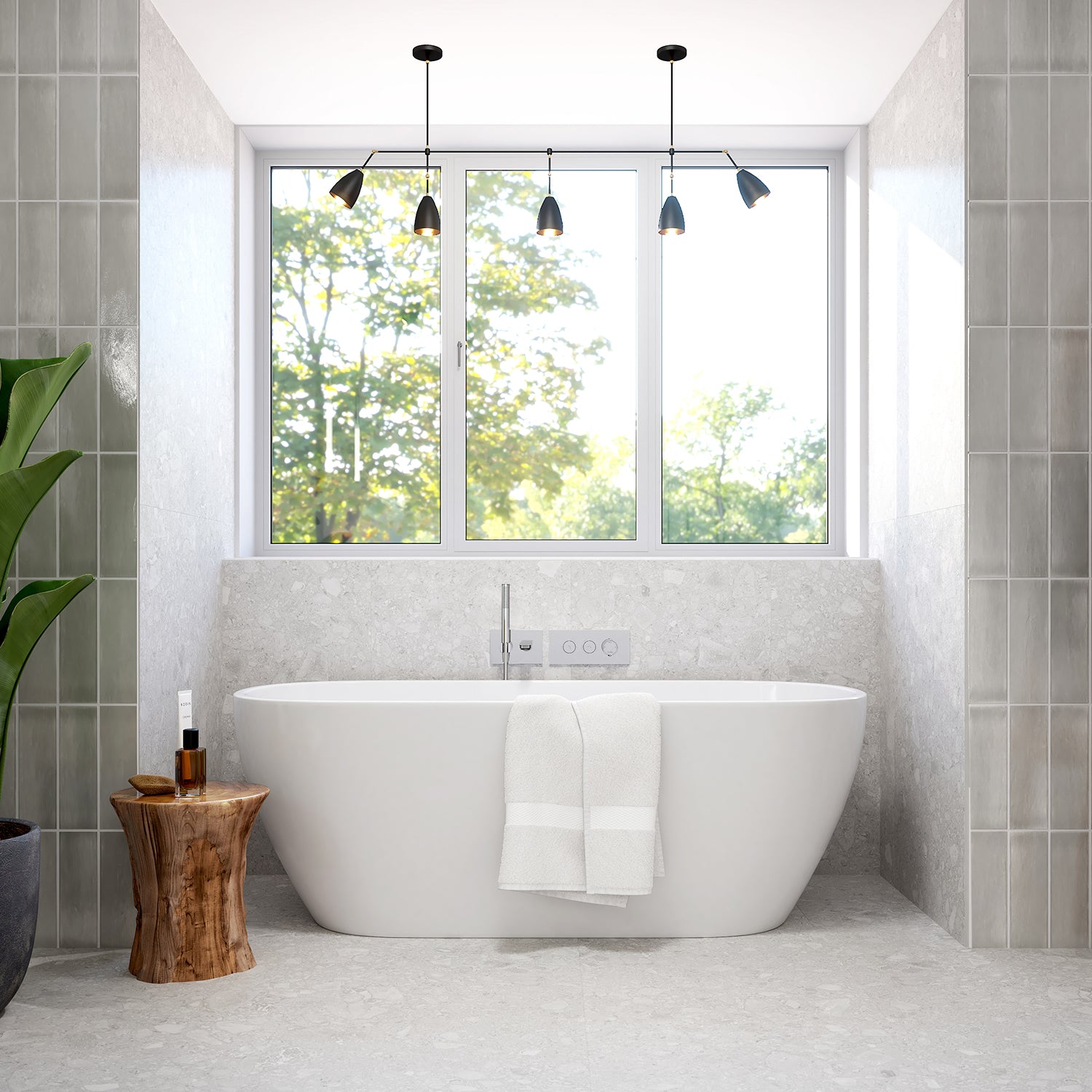 MOROKA™ Robinet Mural pour Baignoire avec Valve Thermostatique 1/2''de Type T/P AQUATONIK™ à Boutons-Poussoirs 2 Voies Chrome