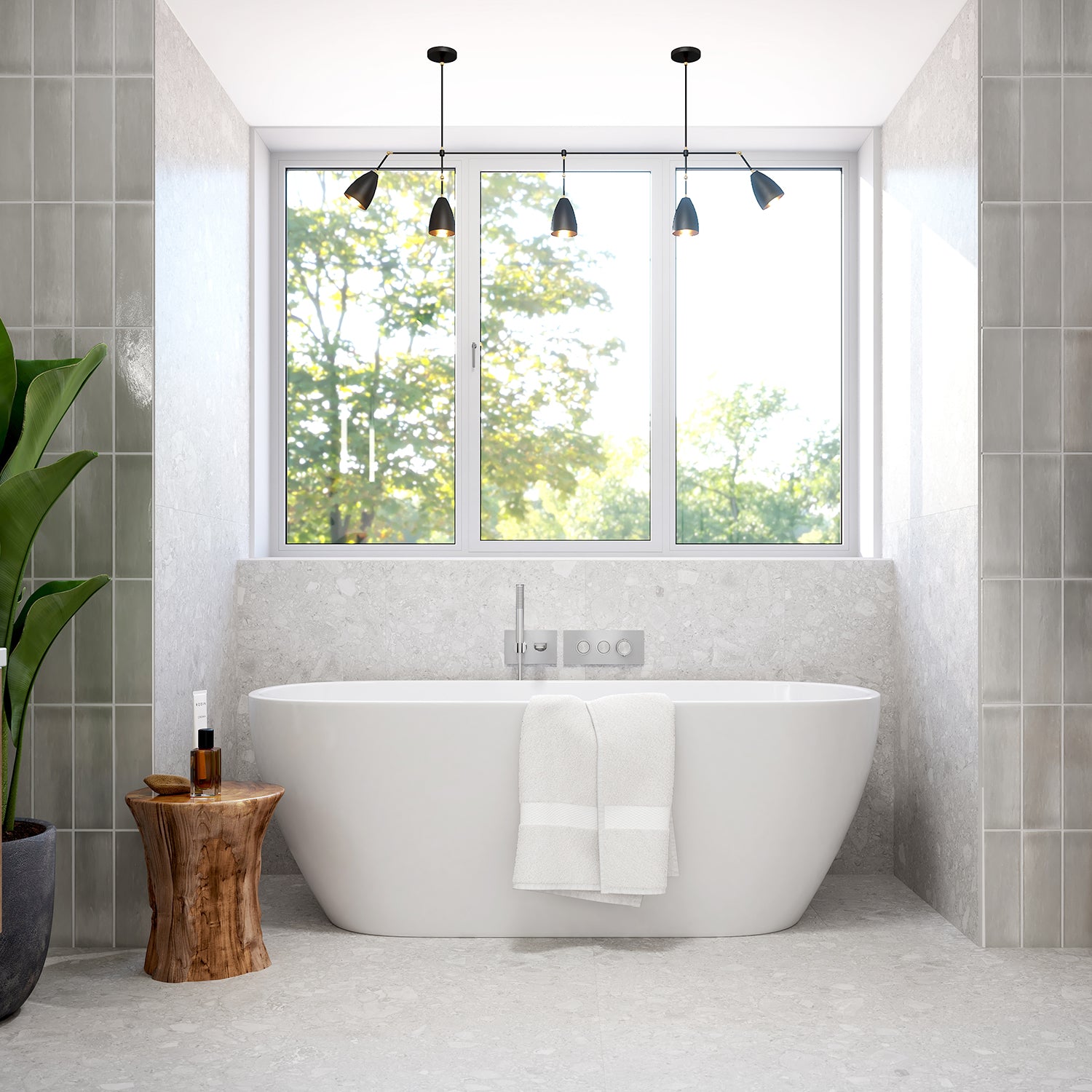 MOROKA™ Robinet Mural pour Baignoire avec Valve Thermostatique 1/2''de Type T/P AQUATONIK™ à Boutons-Poussoirs 2 Voies Nickel Pur