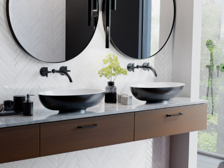 Lavabo-vasque Puccini - Blanc mat/Noir mat