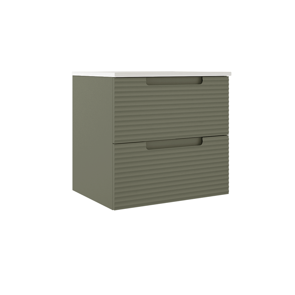Coda 24-inch Two-Drawer Wall-Mounted Vanity - Ripple Sage Green