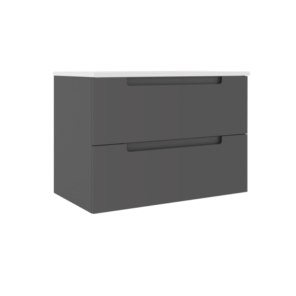 Coda 31-inch wall-mounted vanity with two drawers - Ash Grey