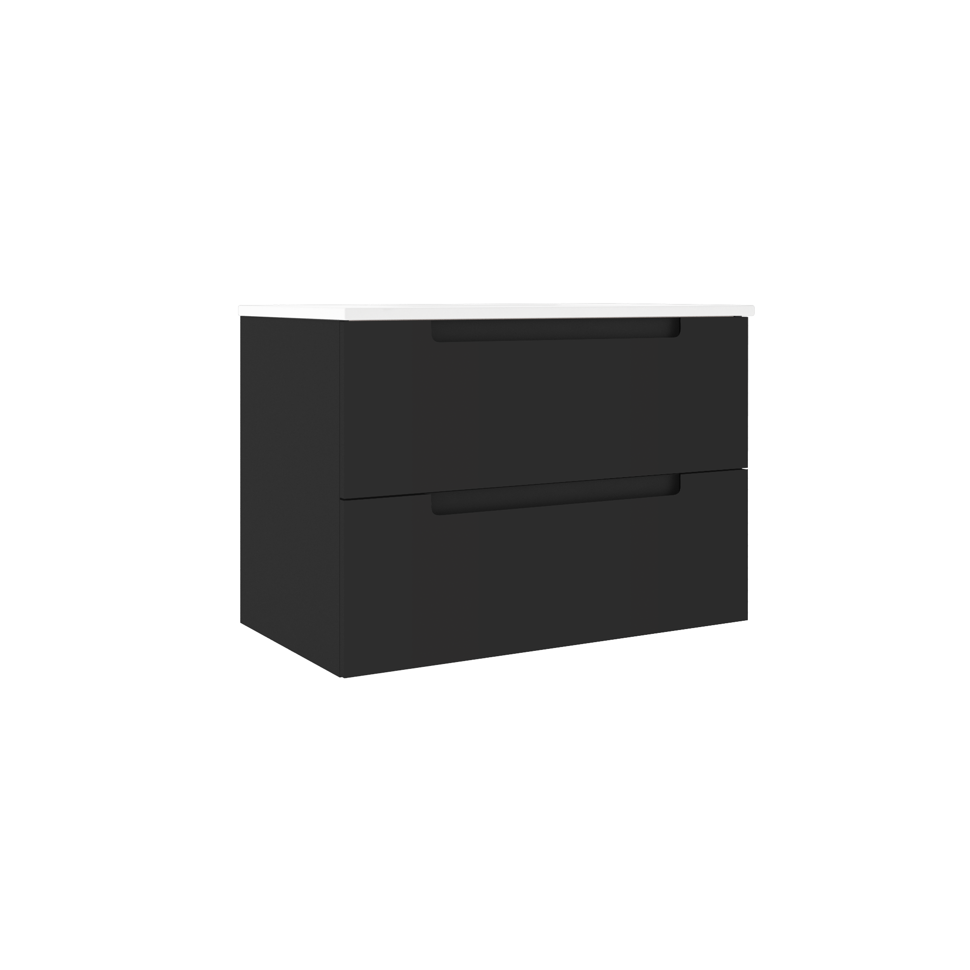 Coda 31-inch wall-mounted vanity with two drawers - Matte Black