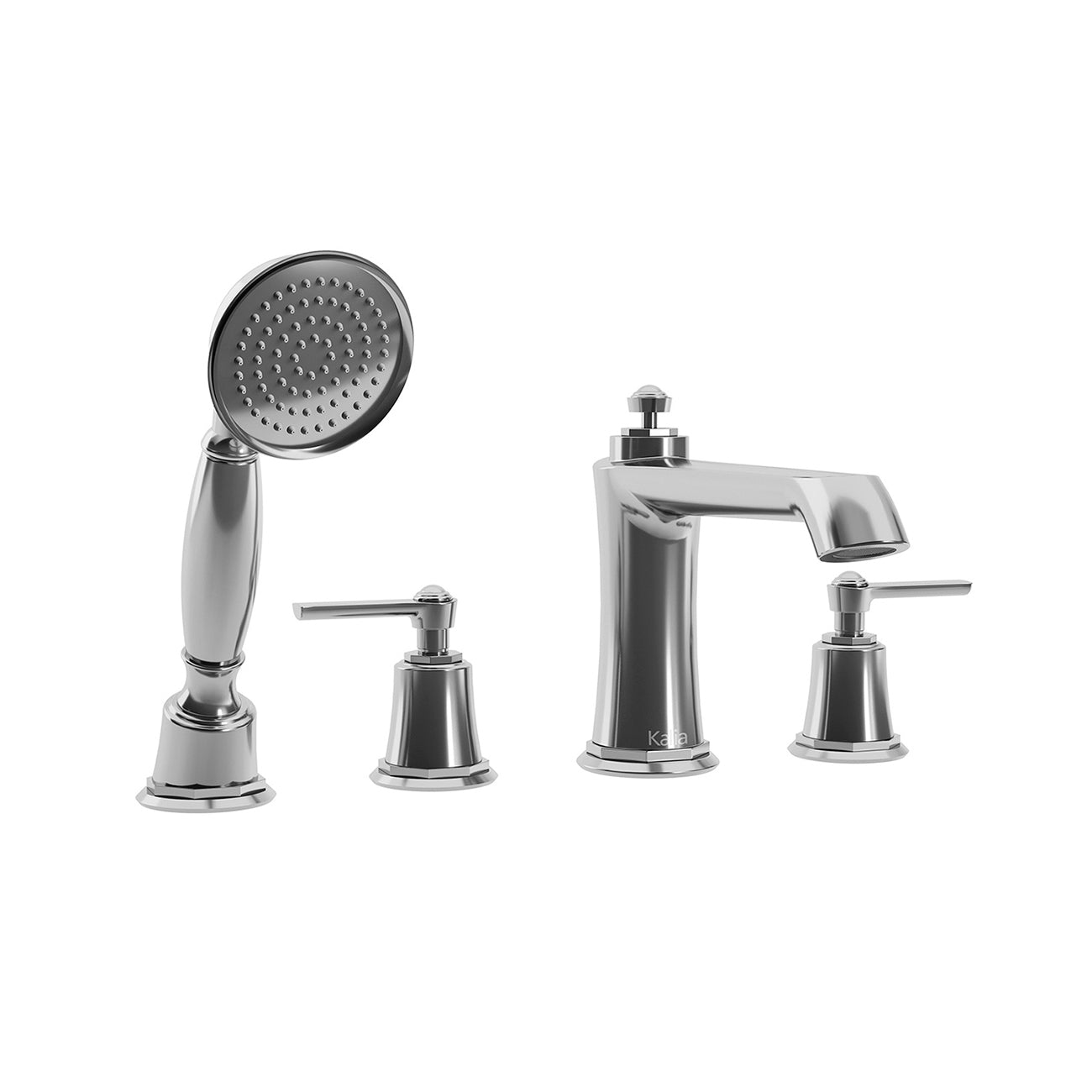 RUSTIK™ Robinet 4 Morceaux pour Baignoire avec Douchette Chrome