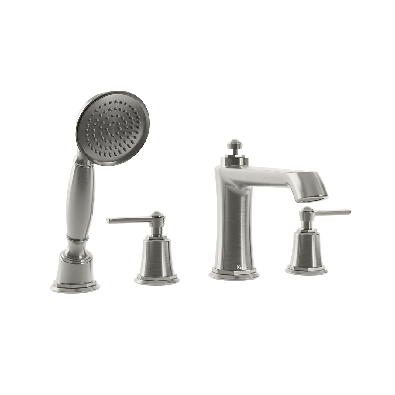 RUSTIK™ 4-Piece Bathtub Faucet with Hand Shower, Pure Nickel PVC