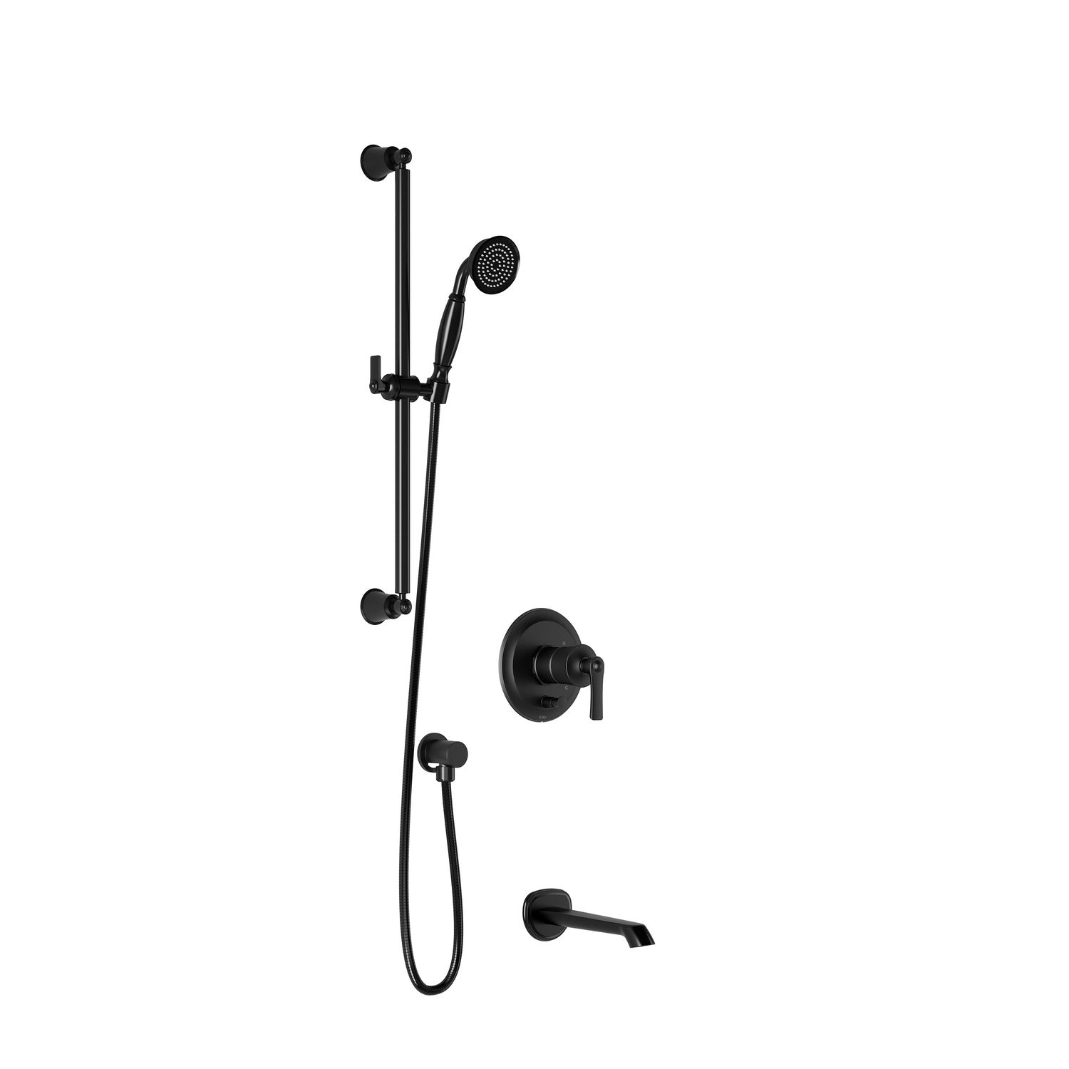 RUSTIK™ PB2 (Valve Not Included): Black Pressure-Balanced Bath-Shower System