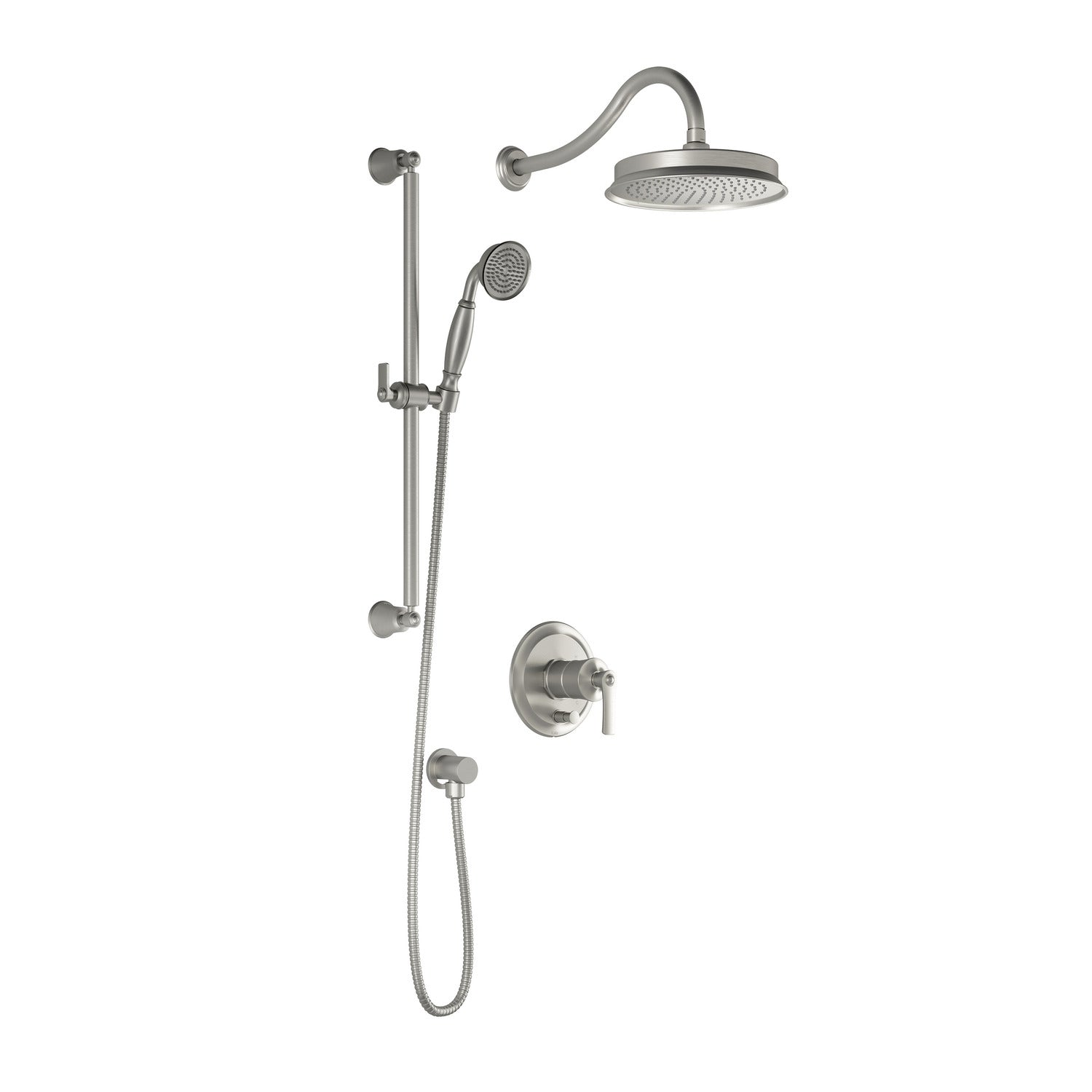 RUSTIK™ PB4 (Valve Not Included): Pure Nickel PVS Pressure Balanced Shower System