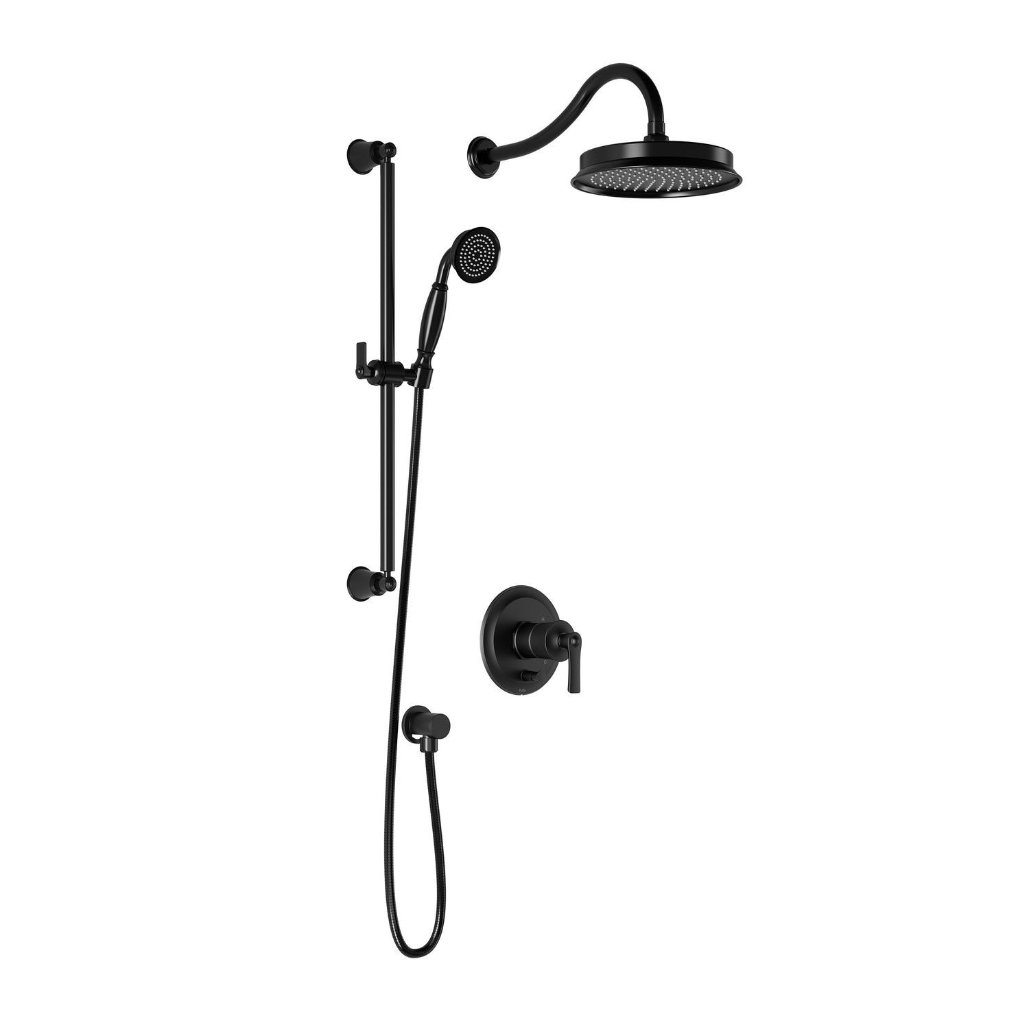 RUSTIK™ PB4 (Valve Not Included): Black Pressure Balanced Shower System