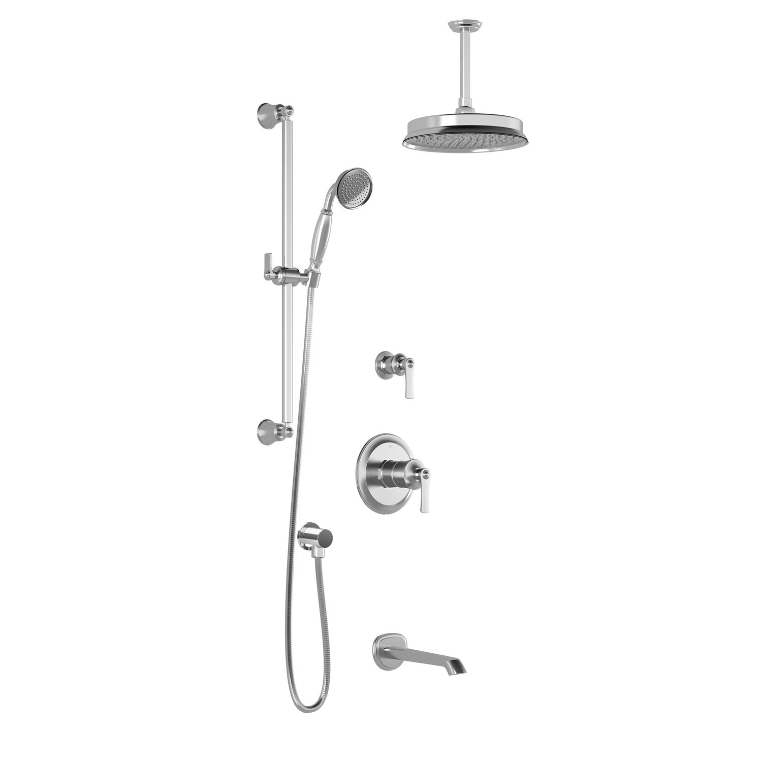 RUSTIK™ TD3 : Système de Douche AQUATONIK™ T/P avec Bras Vertical Chrome