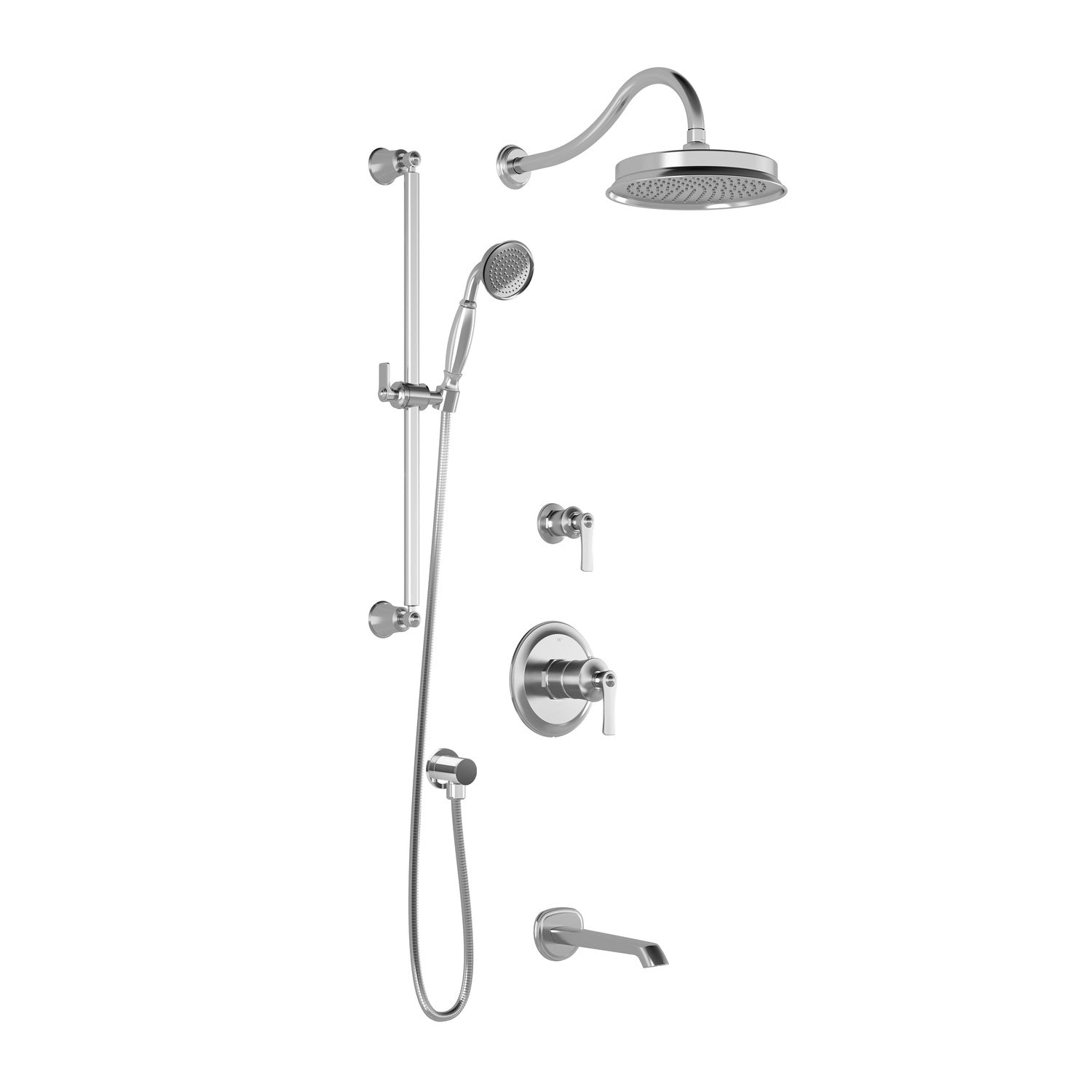 RUSTIK™ TD3 : Système de Douche AQUATONIK™ T/P avec Bras Mural Chrome