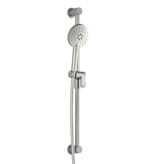 2-Jet Handshower, Wallbar and 60'' Flexible and Soft PVC Hose Assembly Pure Nickel PVD