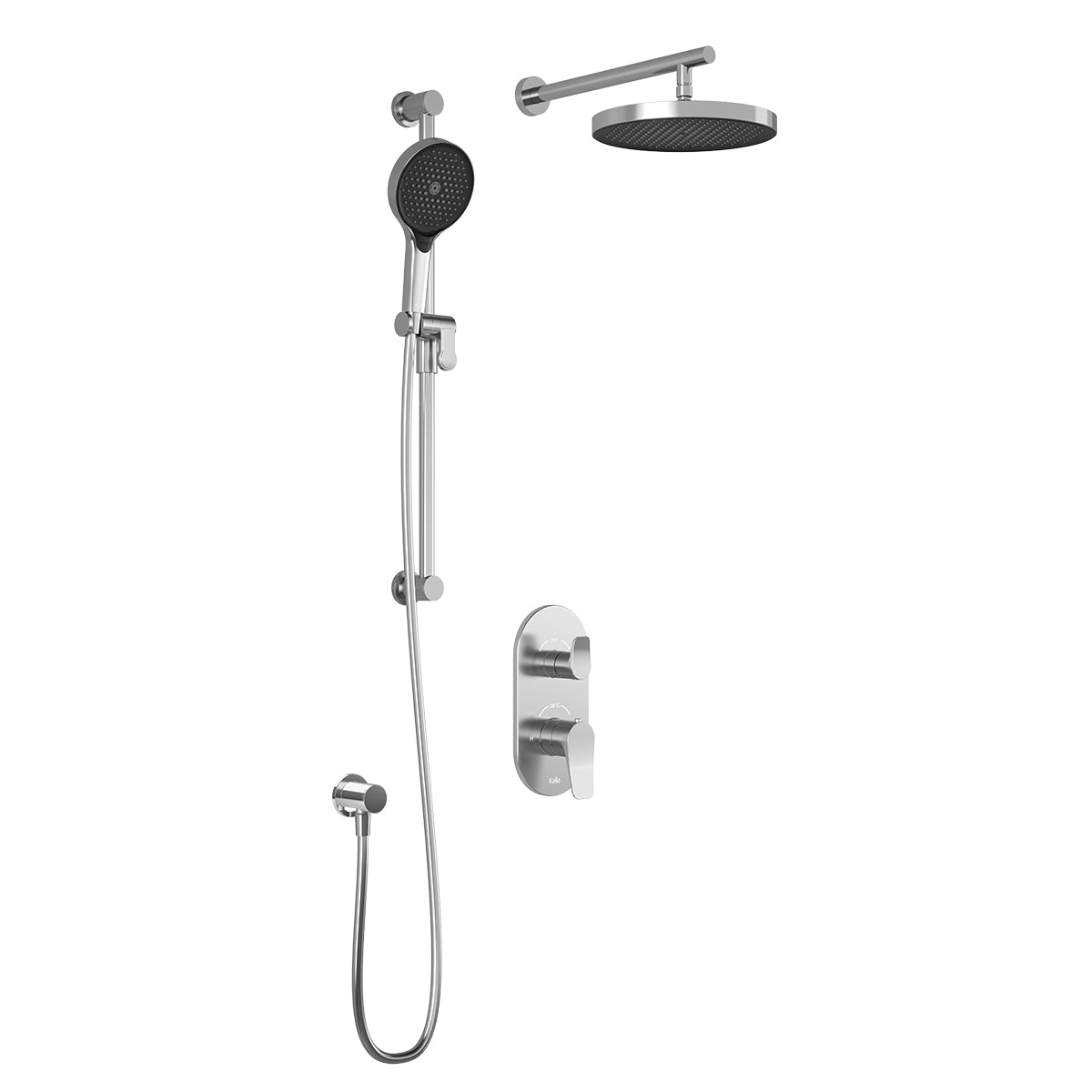 MOROKA™ TD2 PLUS (Valve Not Included): AQUATONIK™ T/P Shower System and Selector with Chrome Wall Arm