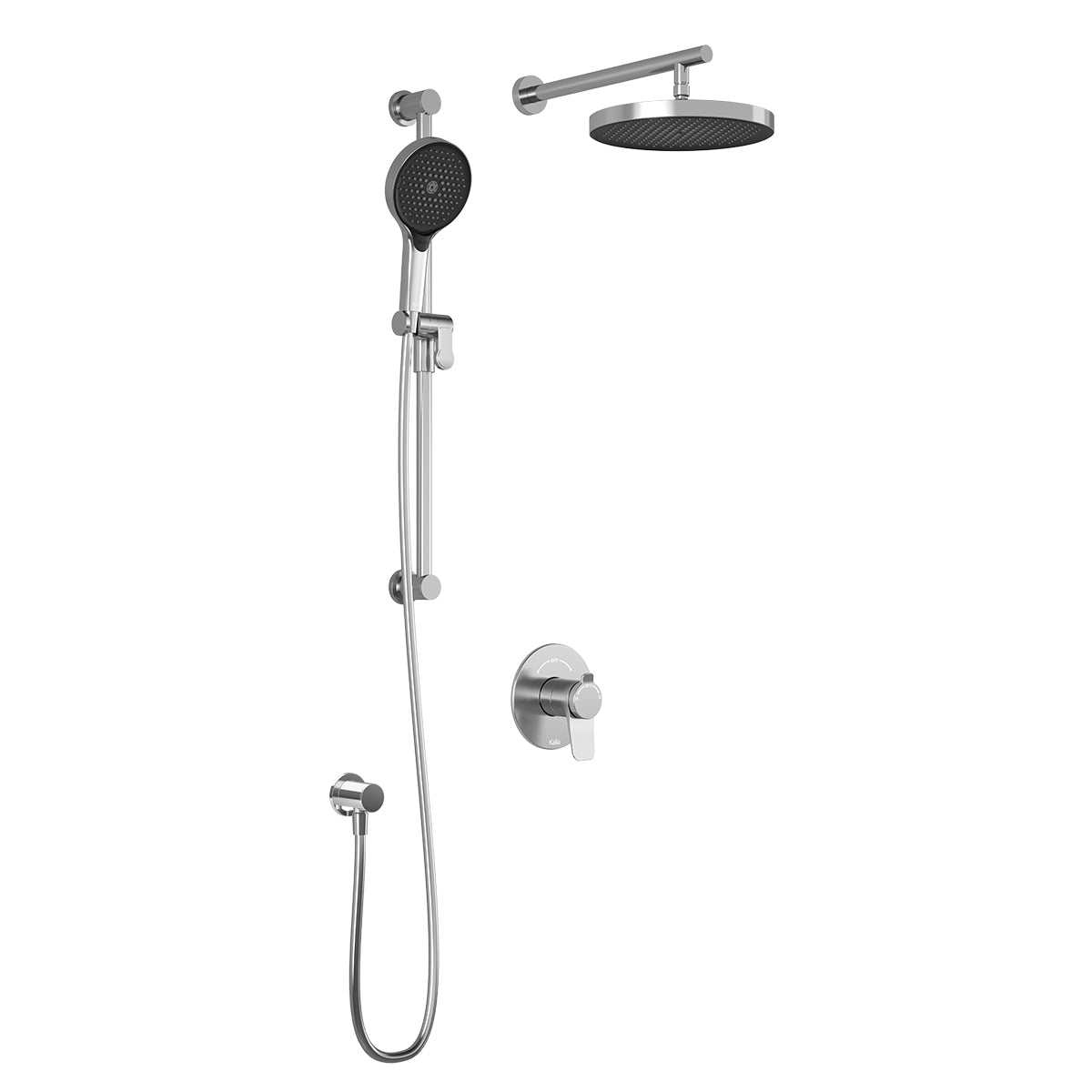MOROKA™ TCD1 PLUS (Valve Not Included): AQUATONIK™ Coaxial T/P Shower System with Chrome Wall Arm