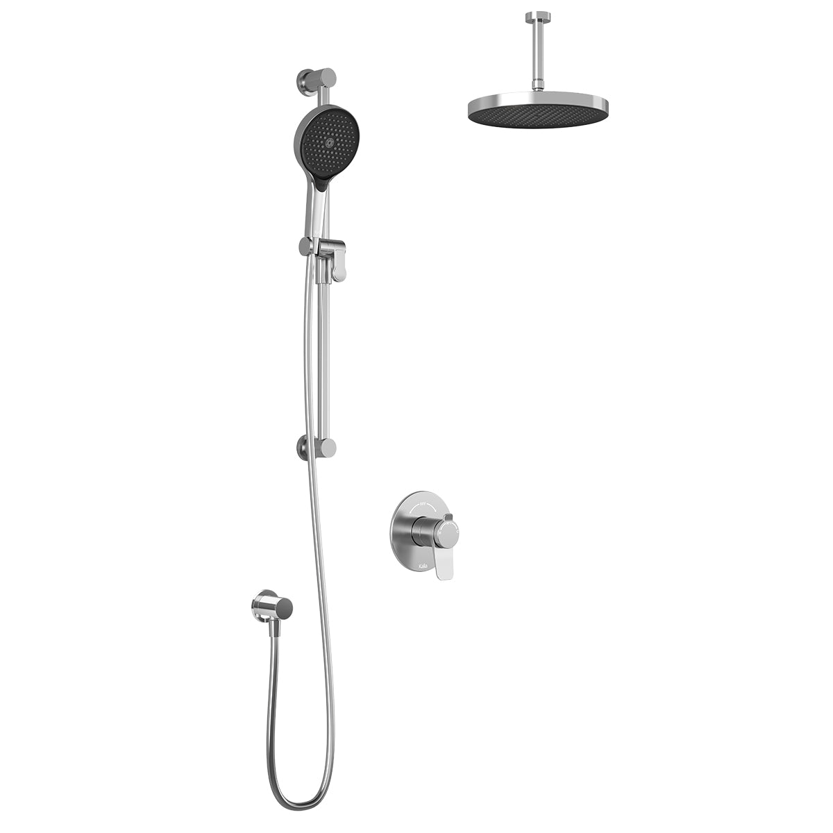 MOROKA™ TCD1 PLUS (Valve Not Included): AQUATONIK™ Coaxial T/P Shower System with Chrome Vertical Arm