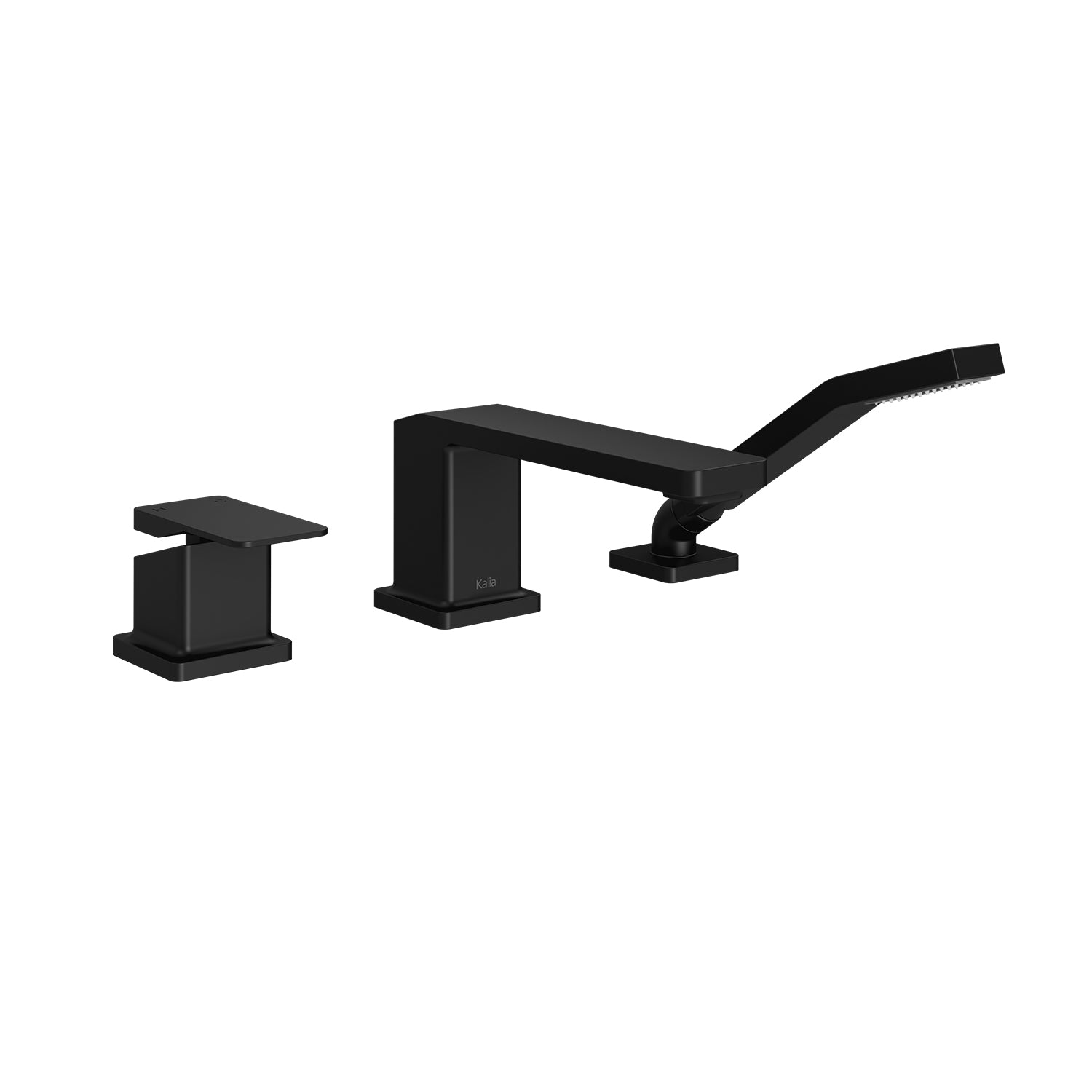 KAREO™ Robinet 3 Morceaux pour Baignoire avec Douchette - Cartouche Incluse avec Brut - Noir Mat
