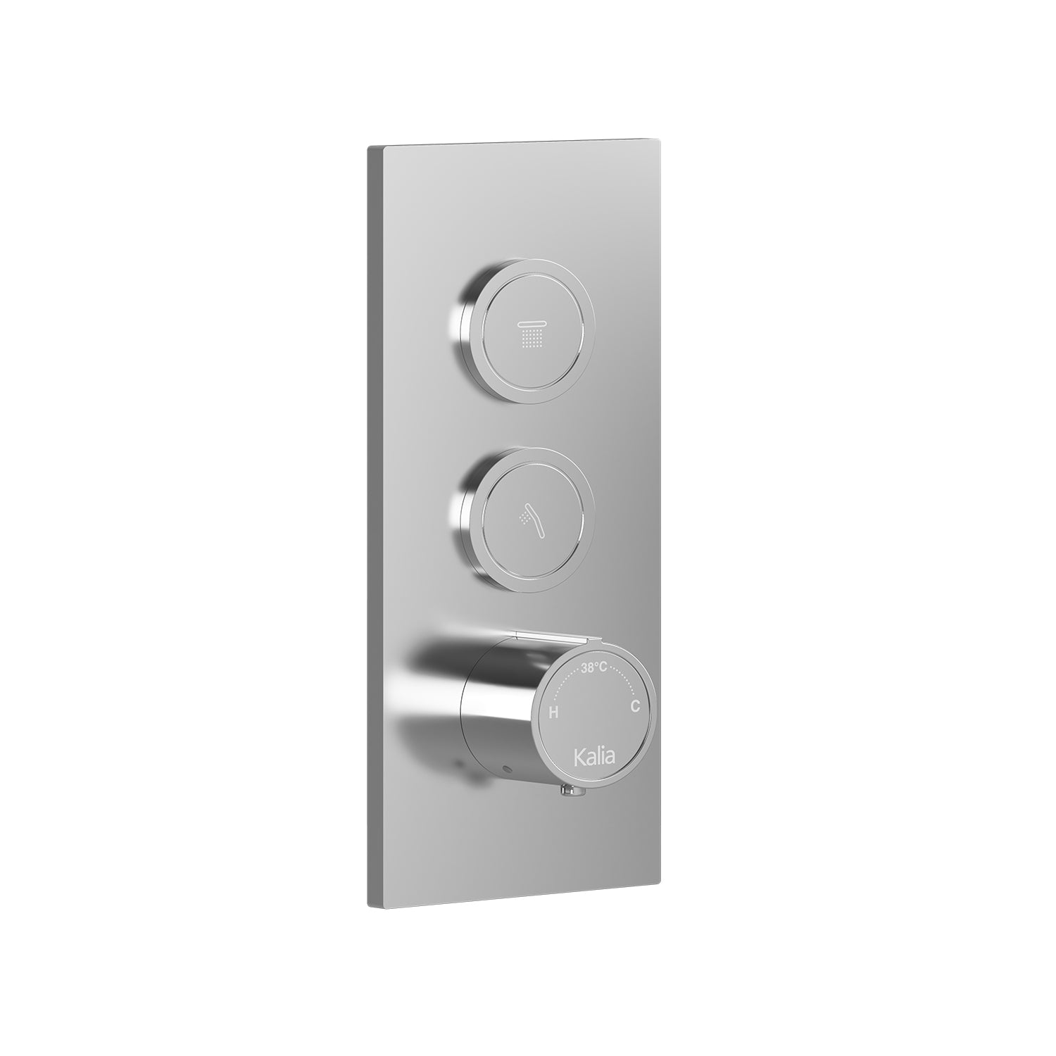 Valve 1/2''de Type T/P AQUATONIK™ à Boutons-Poussoirs 2 Voies et Finition Carrée Nickel Pur PVS