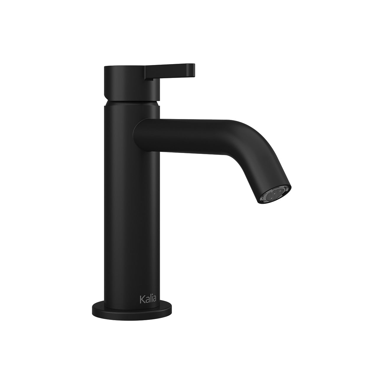 BASICO™ Robinet de Lavabo Monotrou avec Poignée à Levier sur le Dessus, Drain à Pression et Trop-Plein Noir Mat