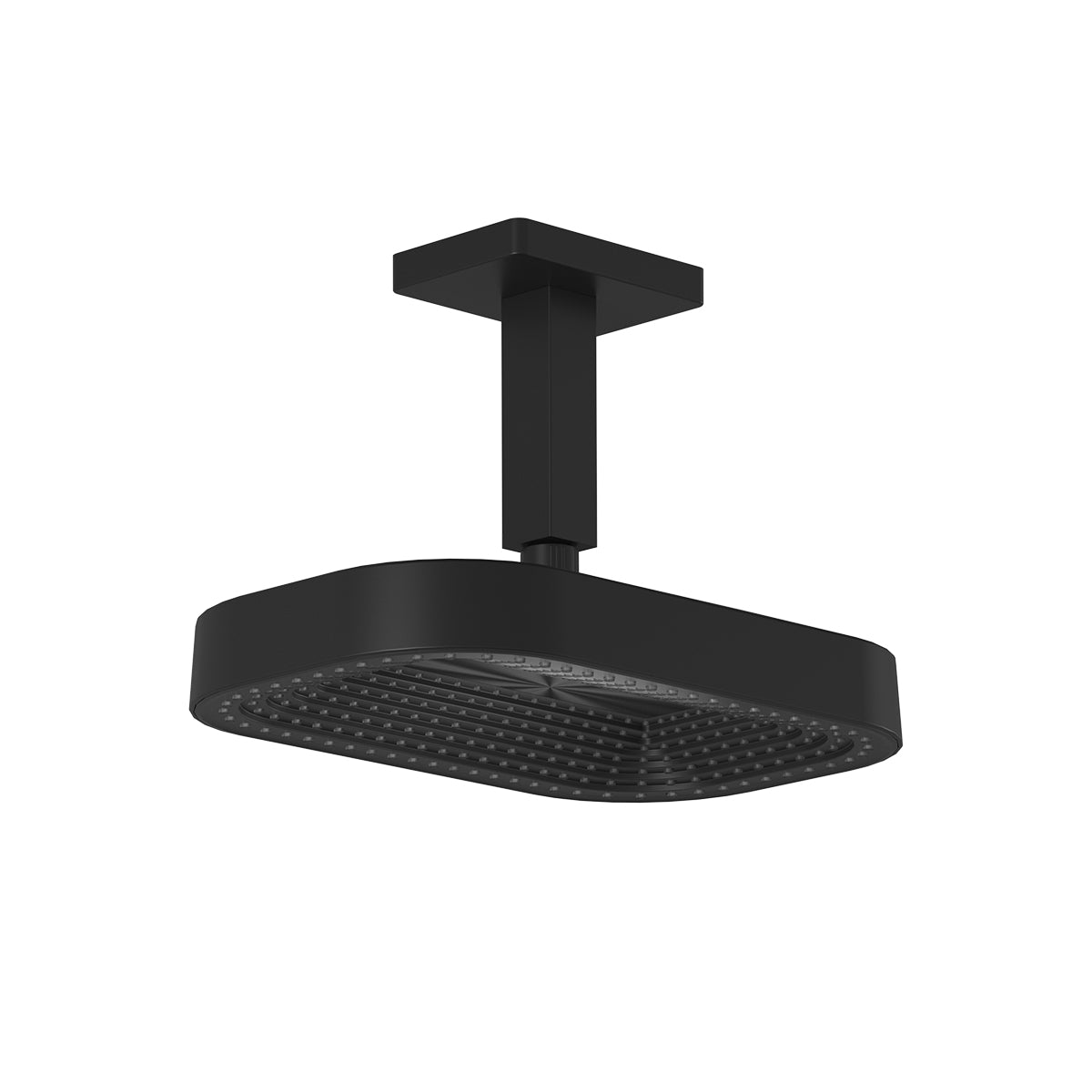 KAREO™ PREMIA Tête de Pluie de 325mm x 200mm (12 ¾'' x 7 ⅞'') avec Bras Vertical au Plafond Noir Mat