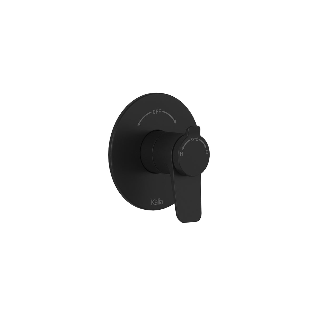 MOROKA™ PLUS-PREMIA Valve Coaxiale 1/2'' de Type T/P AQUATONIK™ avec Sélecteur Intégré 2 Voies et Finition Ronde Noir Mat