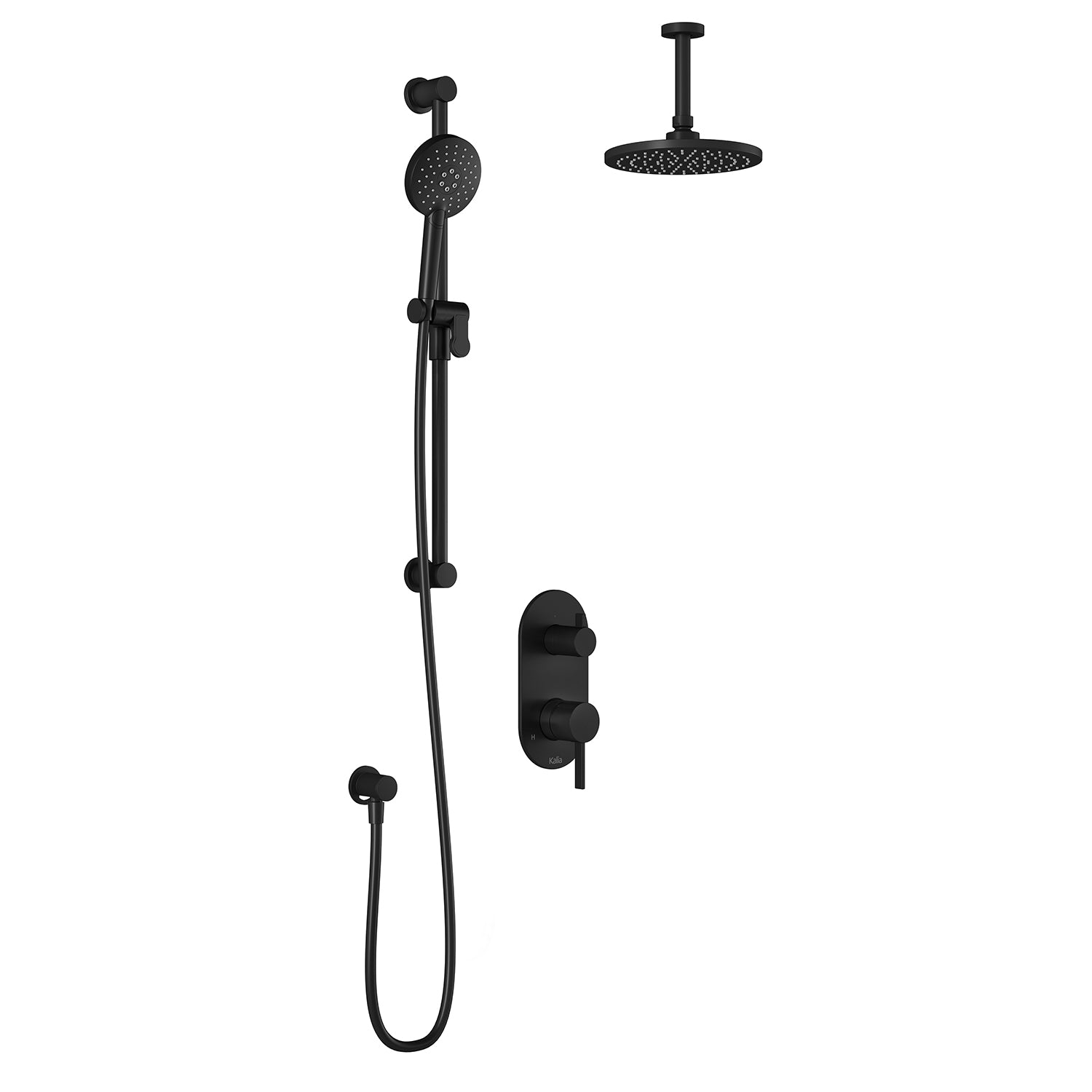 RoundOne™ PB4 (Valve Not Included): Pressure-Balanced Shower System with 2-Way Selector and ½ NPT Connection with Vertical Arm