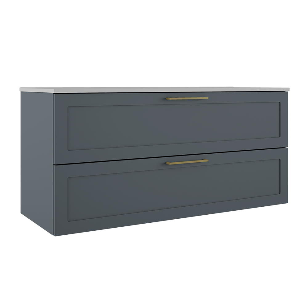 Rhythm 48" Wall-Mounted Vanity with Two Drawers - Steel Blue