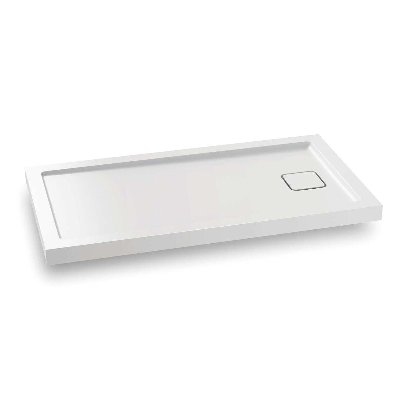 KOVER™ 60x32 Rectangular Acrylic Shower Base 60x32 with Drain at the End (Aluminium Tiling Flange Kit Included)