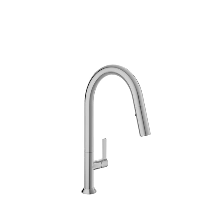Robinet de cuisine monotrou haut avec douchette rétractable 2 jets