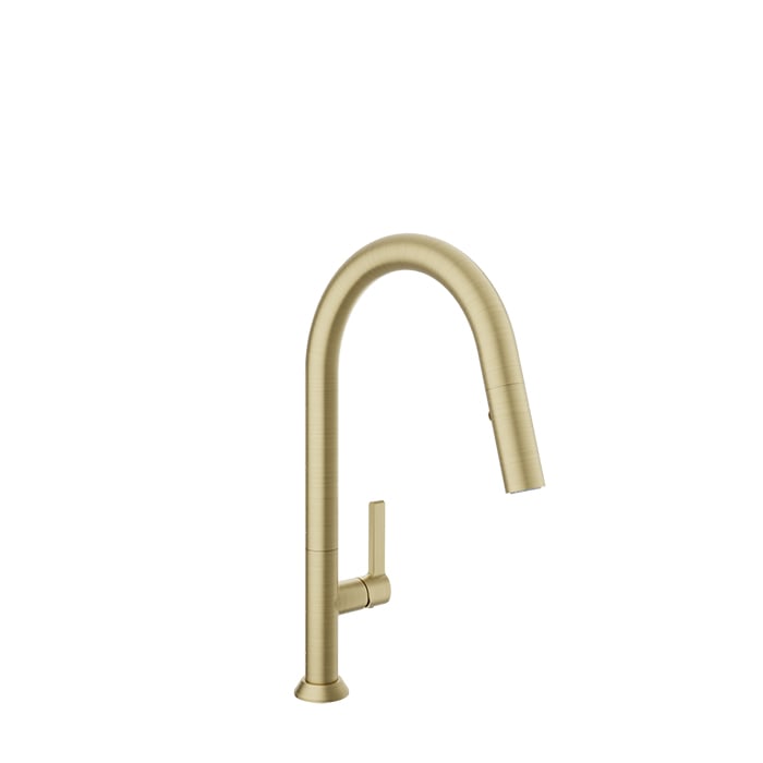 High single-hole kitchen faucet with 2-function pull-down spray