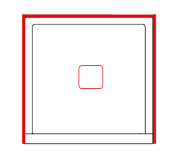 Base de douche 36" x 36" drain au centre pour installation à gauche ou à droite ou en alcôve