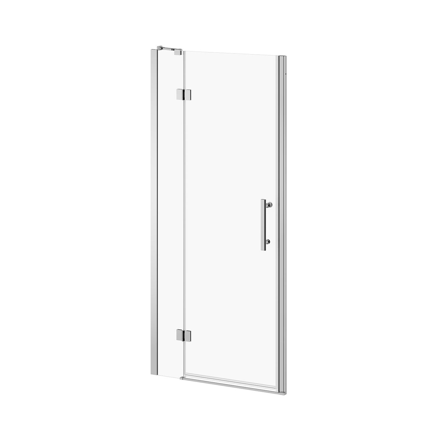 ENKEL™ Porte de Douche à Pivot 2 Panneaux 36''x74'' pour Installation en Alcôve (Réversible) Chrome Verre Clair