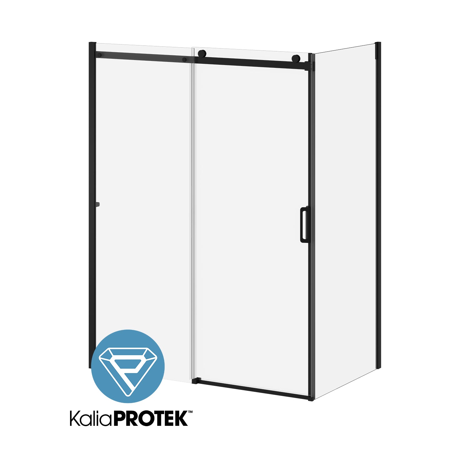 K3™ with KaliaProtek™ 36"x77" Return Panel (Reversible) Matte Black Clear Glass with Film