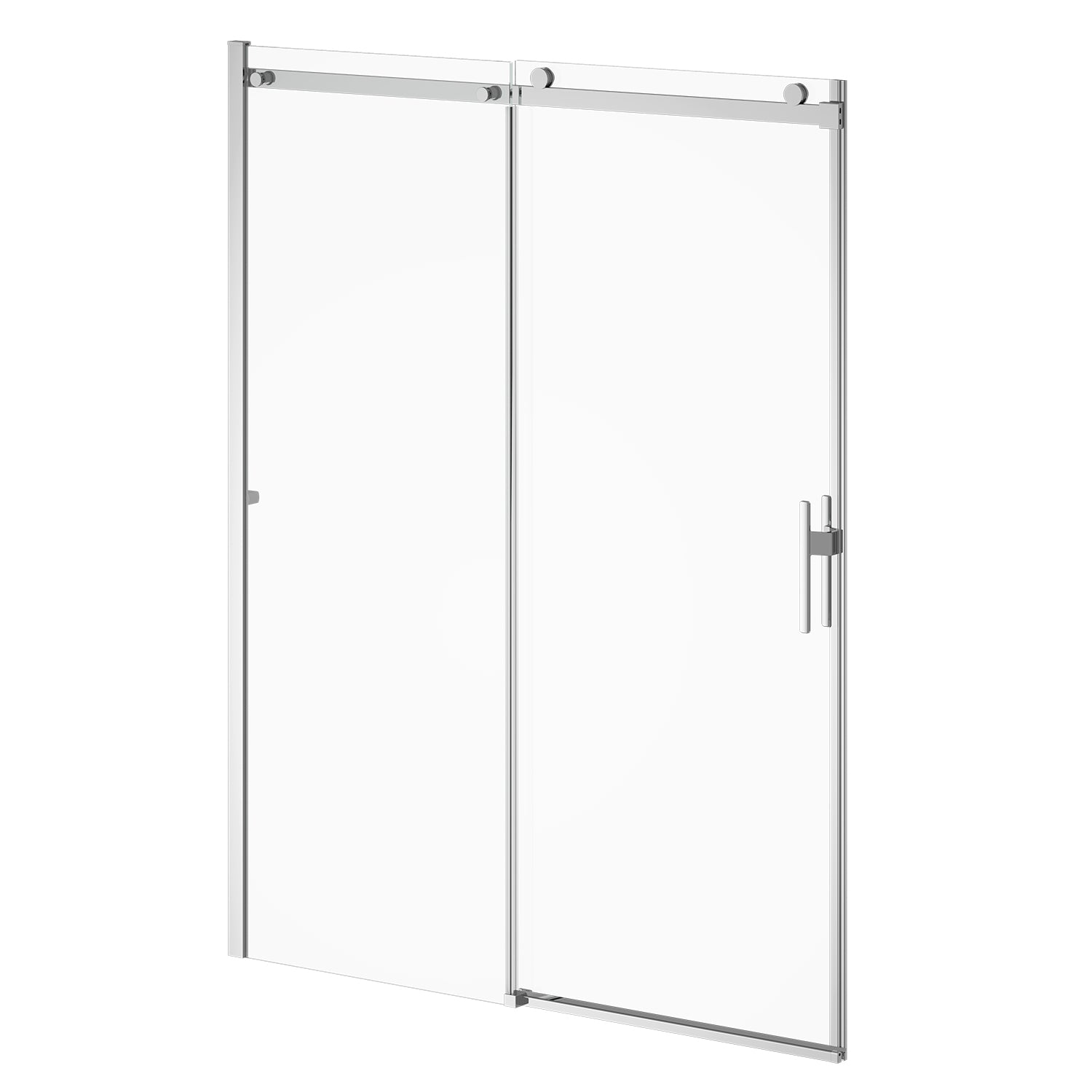 KONCEPT EVO avec KaliaProtek™ Porte de Douche Coulissante Verre Duraclean avec Film Protecteur - Panneau Fixe 60''x77'' pour Installation en Alcôve (Réversible) Chrome