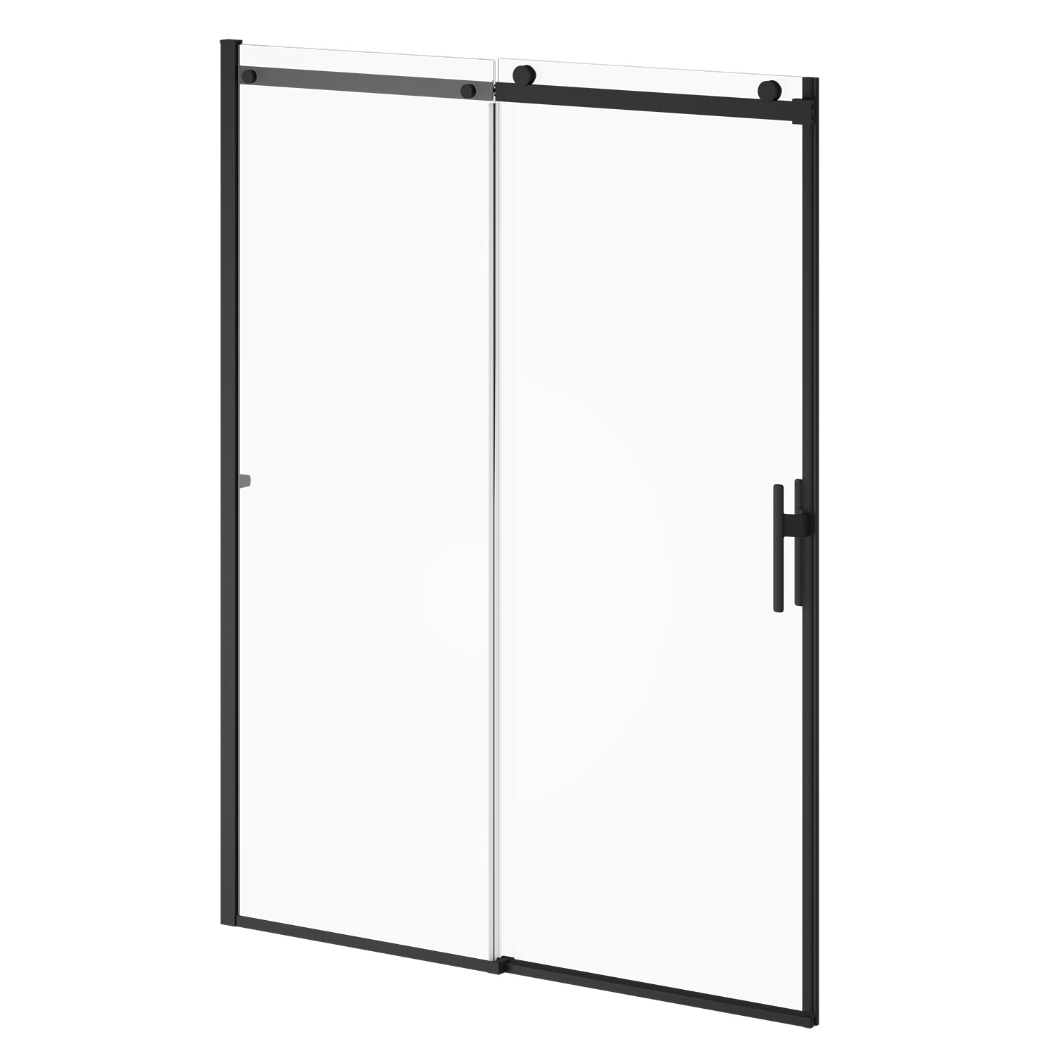 KONCEPT EVO avec KaliaProtek™ Porte de Douche Coulissante Verre Duraclean avec Film Protecteur - Panneau Fixe 60''x77'' pour Installation en Alcôve (Réversible) Noir Mat