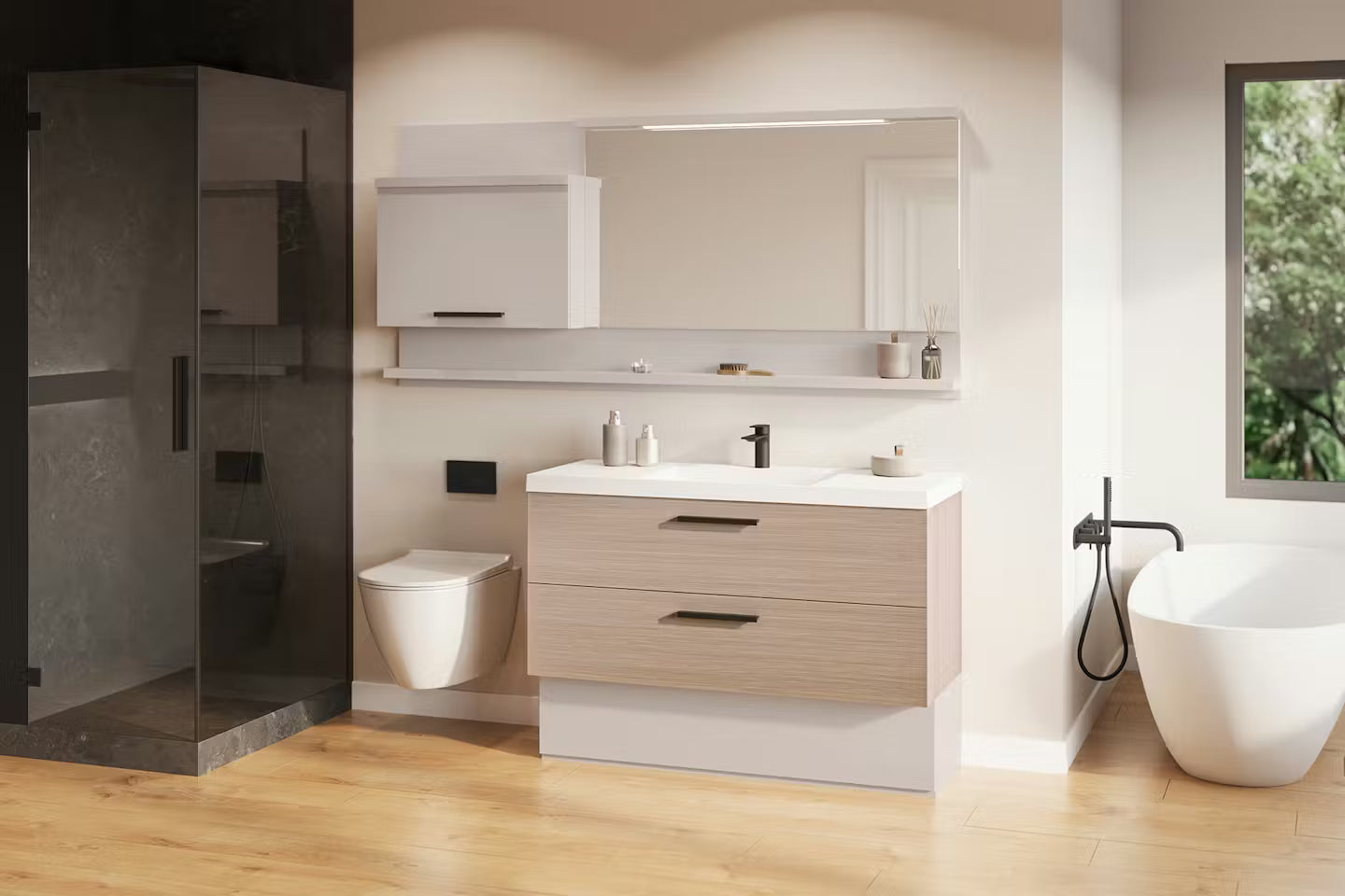 Duo PureSolid Collection: Two-tone Bathroom Furniture