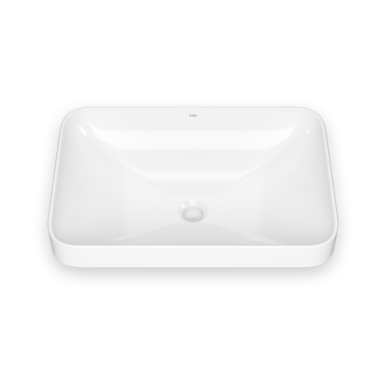 KOSLA Lavabo Rectangle en Porcelaine avec Revêtement Neopur Sans Plage de Robinetterie pour Installation Encastrée Blanc