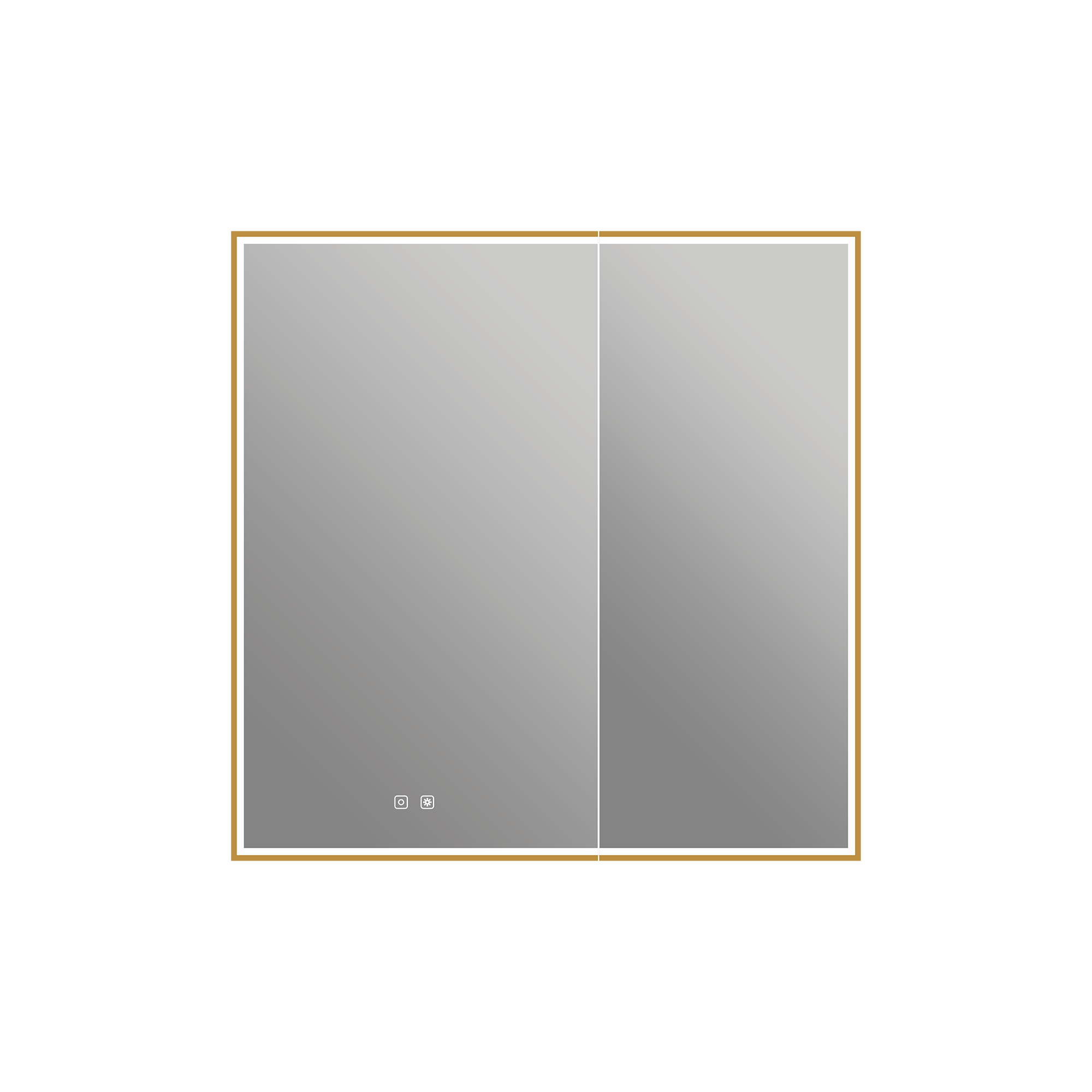 Armoire à pharmacie Nova 36" x 36" à DEL - Or brossé