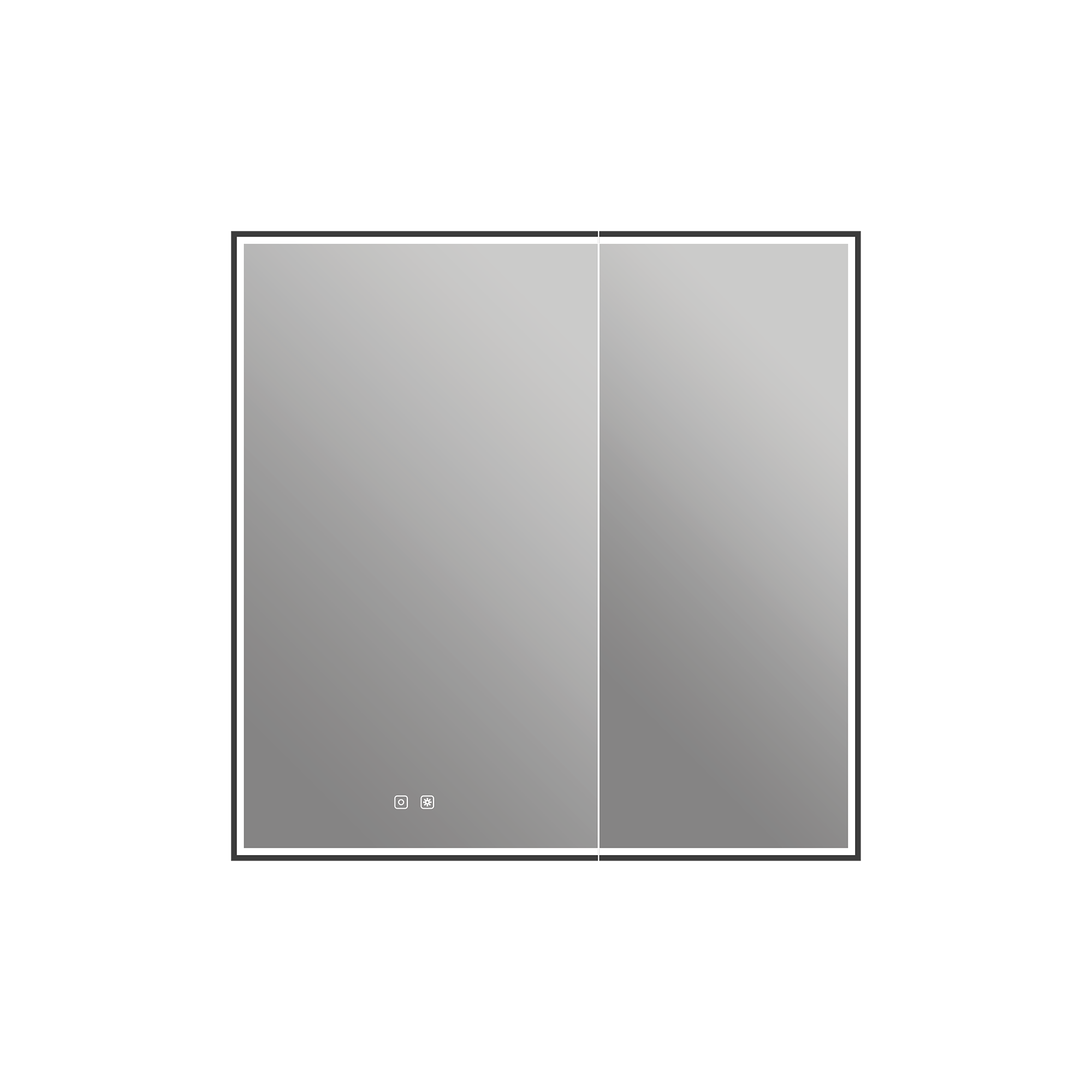 Armoire à pharmacie Nova 36" x 36" à DEL - Noir mat