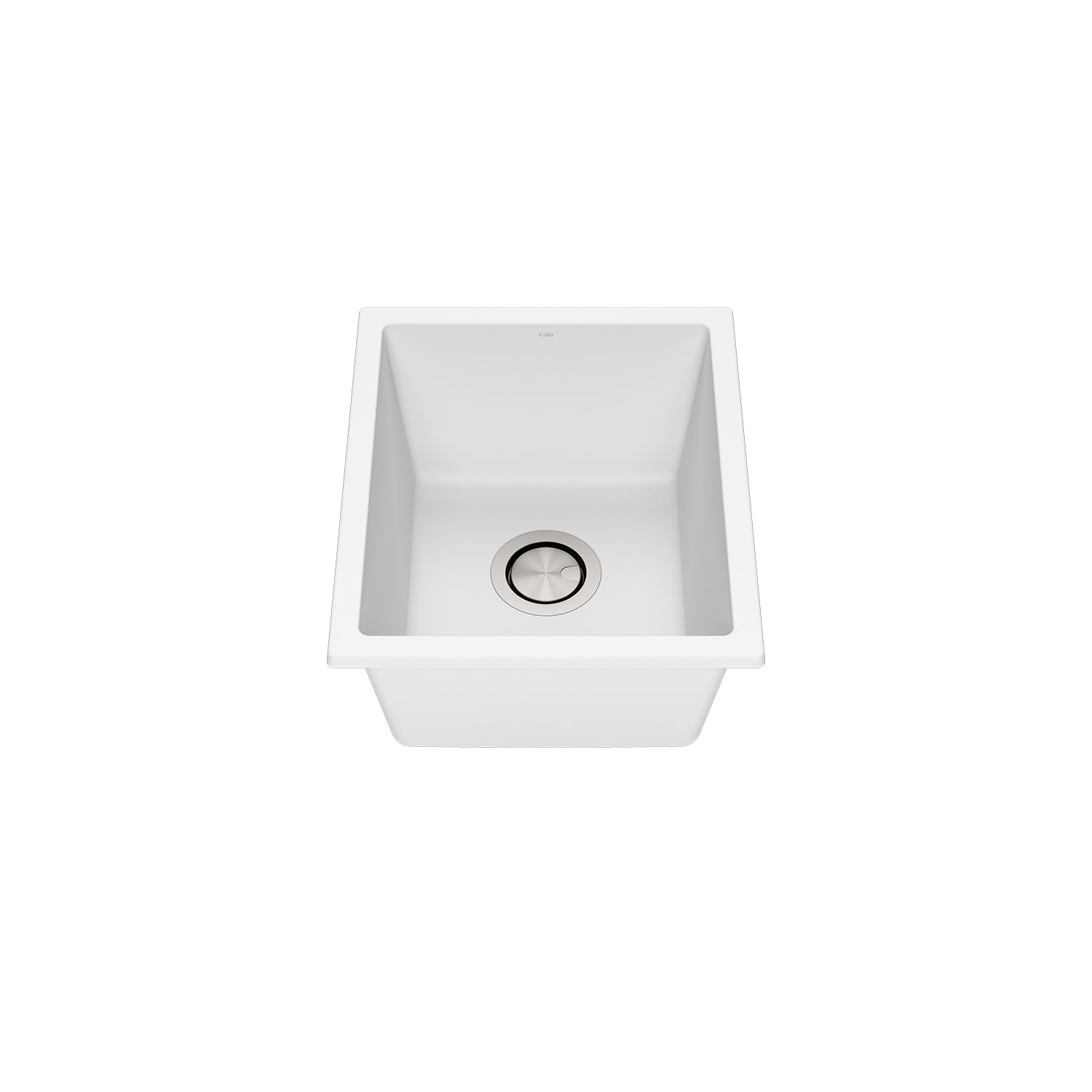 BACIA 15 Granistone 15" Bar Sink with Stainless Steel Drain for Undermount or Drop-In Installation, Sand White