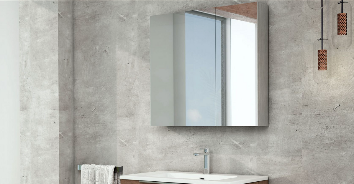 Pharmacie Flash avec miroir et côté fini aluminium Collection SériePRO de Aktuell