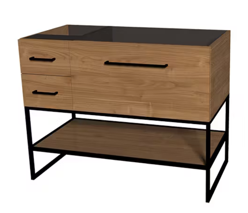 Meuble-lavabo Fuzion. Plusieurs grandeurs et finis sont disponibles pour ces vanités. Prix disponible en boutique.