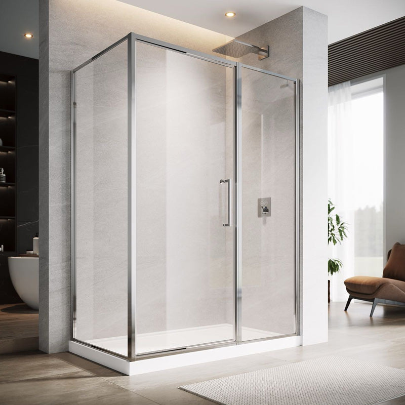 Porte pivotante 50/50 pour douche incluant base de douche incluse 48" x 36" SériePRO de Aktuell