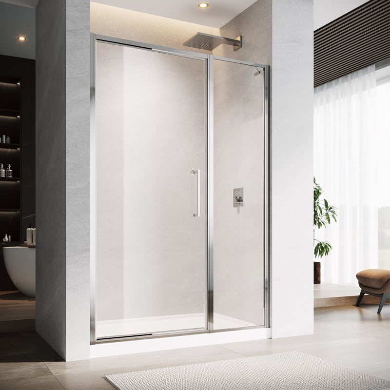Porte pivotante 50/50 pour douche incluant base de douche incluse 48" x 36" SériePRO de Aktuell