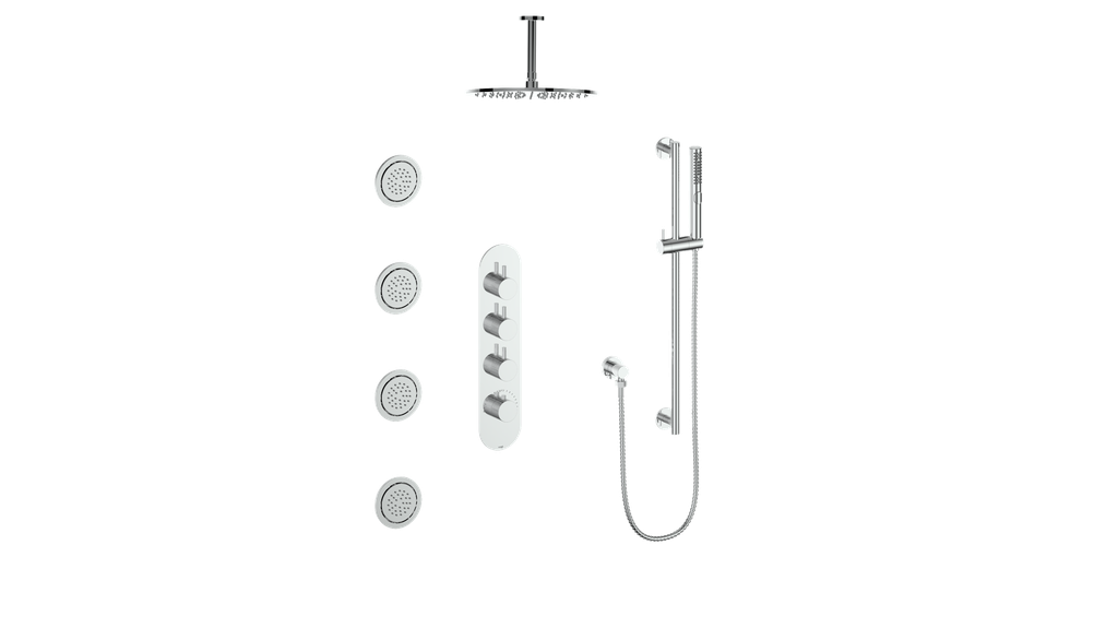 DRAVA 3-WAY TH SHOWER KIT WITH BODY JETS AND 6" CEILING ARM