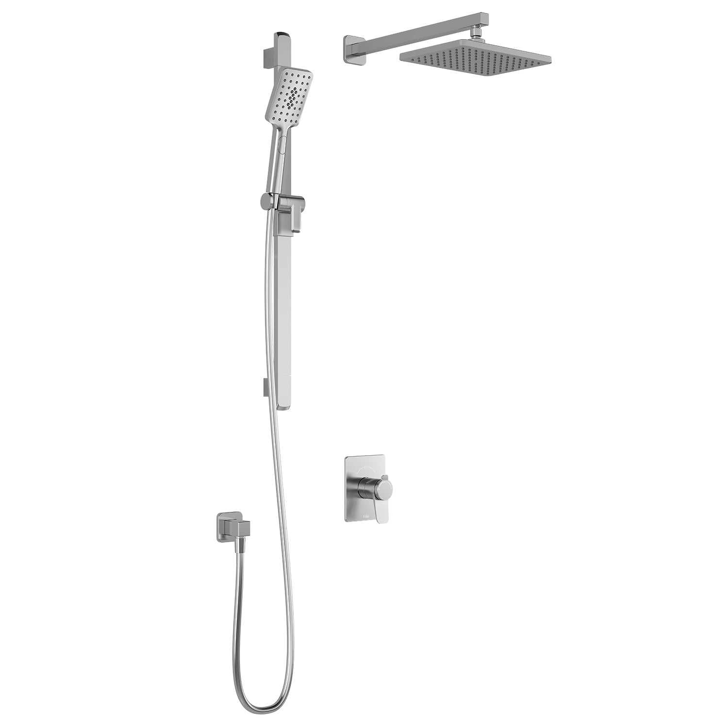 MOROKA™ TCD1 (Valve Non Incluse) : Système de Douche T/P AQUATONIK™ Coaxiale avec Bras Mural Chrome