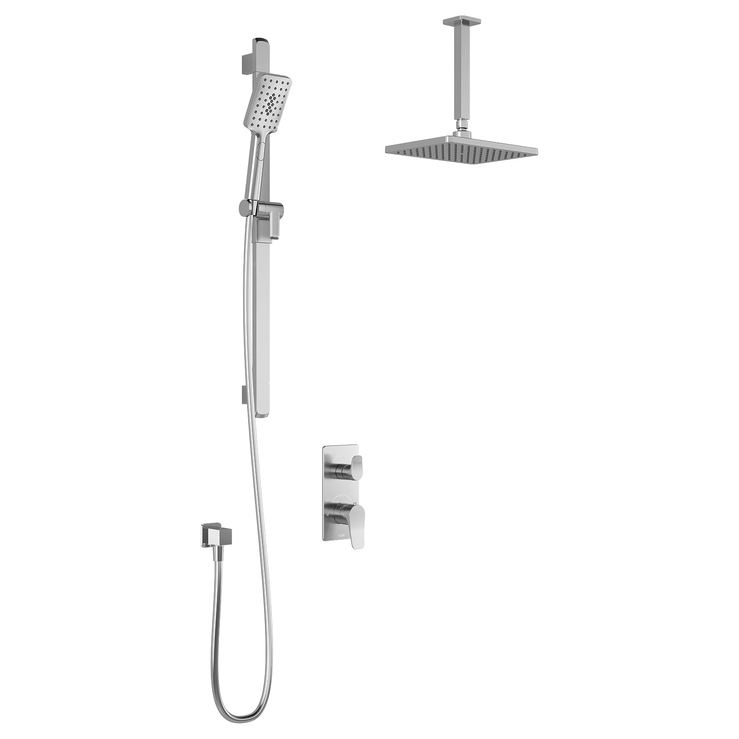 MOROKA™ TD2 : Système de Douche T/P AQUATONIK™ et Sélecteur avec Bras Vertical Chrome